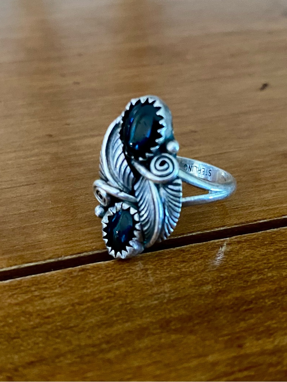 Vintage Native American Sterling Silver Onyx Ring size 7